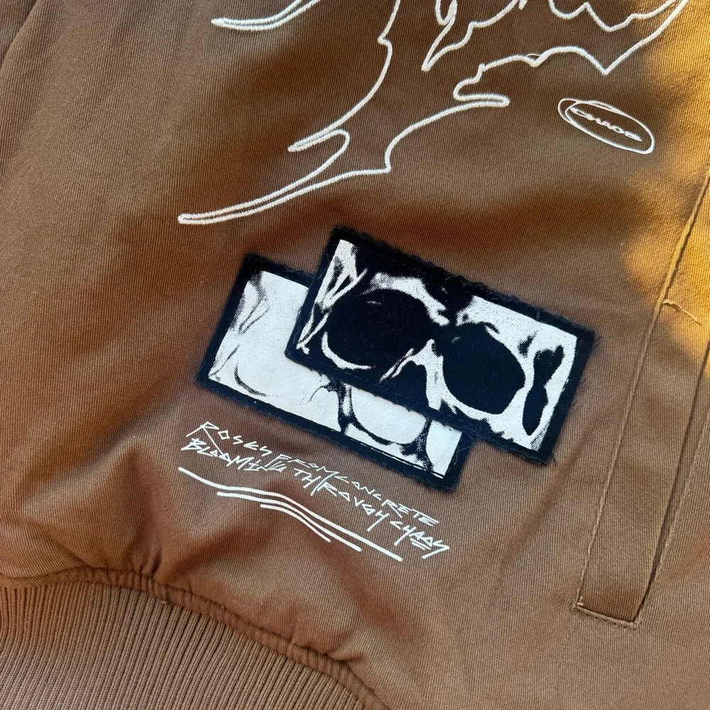 Civil Regime “It’s Our Time” Roses From Concrete Racing Jacket XL Brown NWT